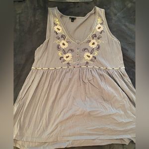 Torrid tank top with embroidery